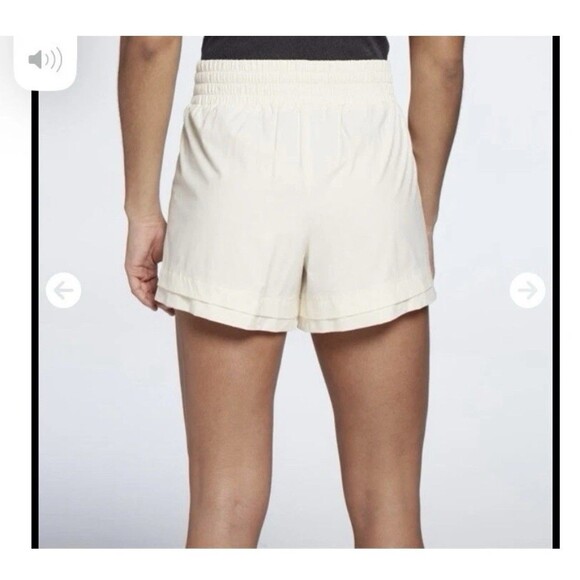 Calia Journey Collection Double Layer Hem High Rise Shorts 4" Ivory Short Large - Picture 3 of 4